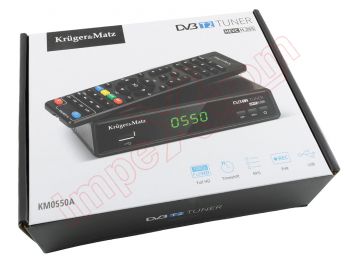 Sintonizador TDT DVB T2 TUNER HEVC H.265 modelo KM0550A con grabación